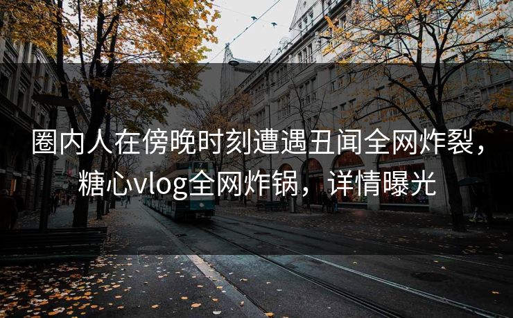 圈内人在傍晚时刻遭遇丑闻全网炸裂，糖心vlog全网炸锅，详情曝光